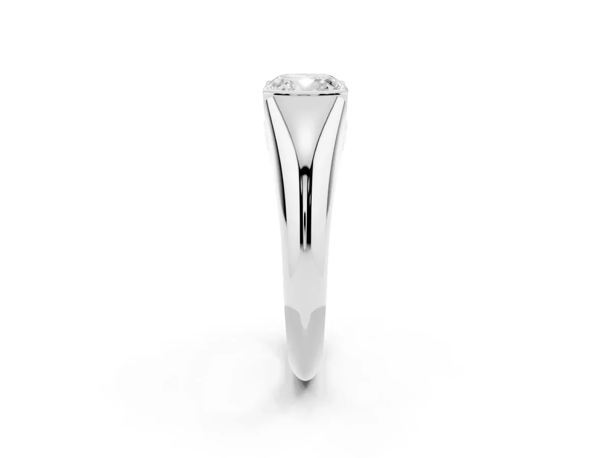 Cushion Cut Solitaire Tension Set Diamond Ring White gold