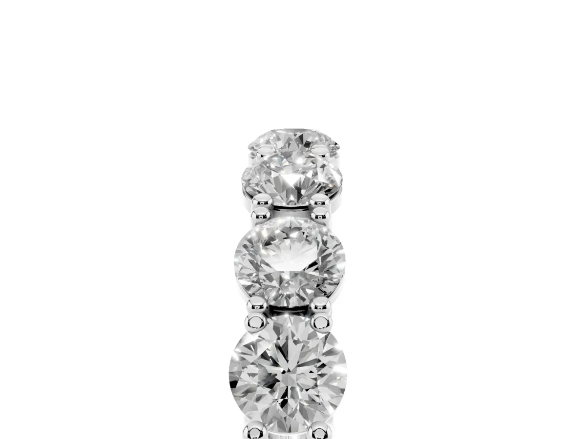 Round Diamond Woven Full Eternity Band Silver