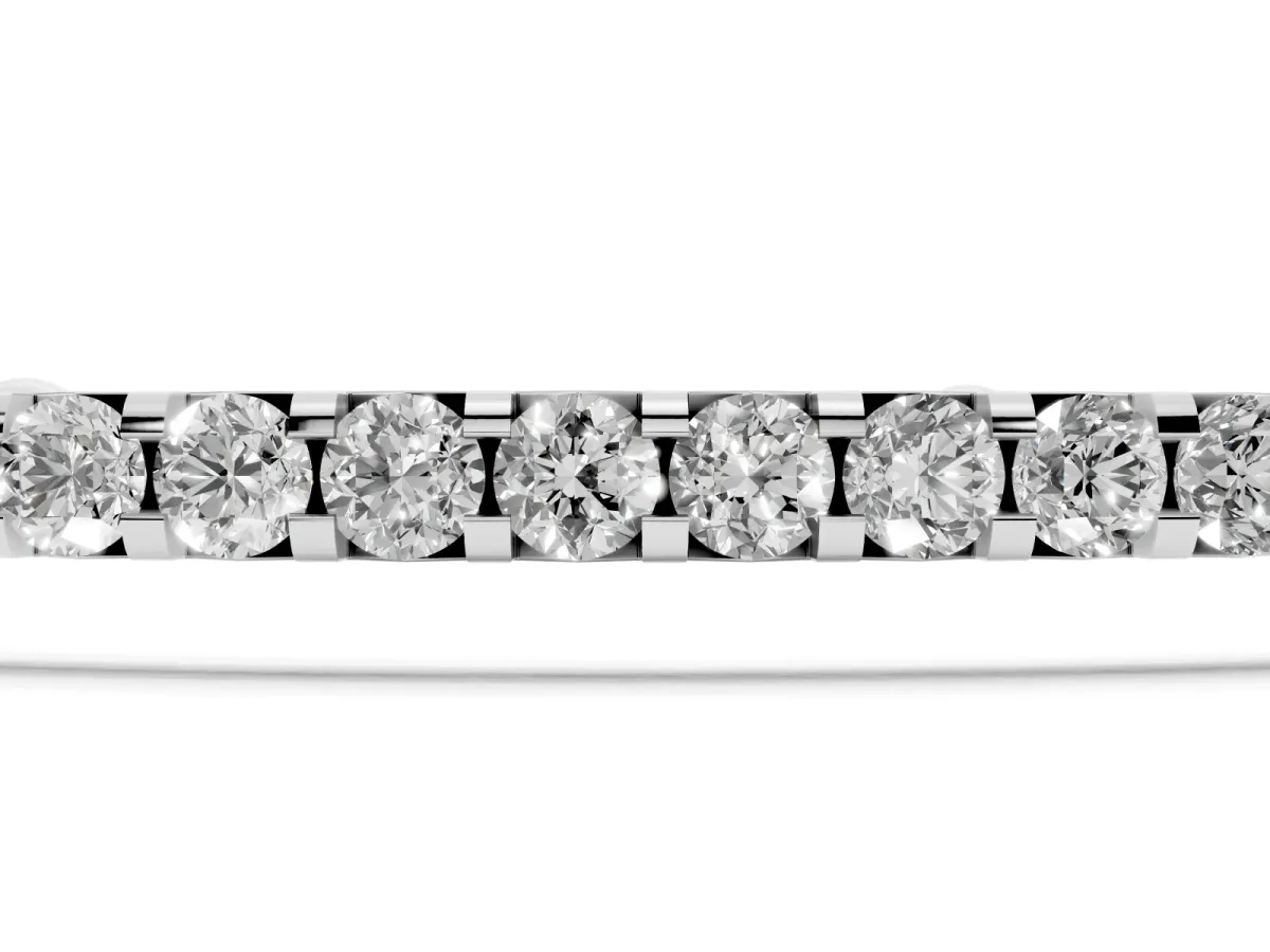 Pavé Round Diamond Chain Bracelet with Bezel Setting Silver