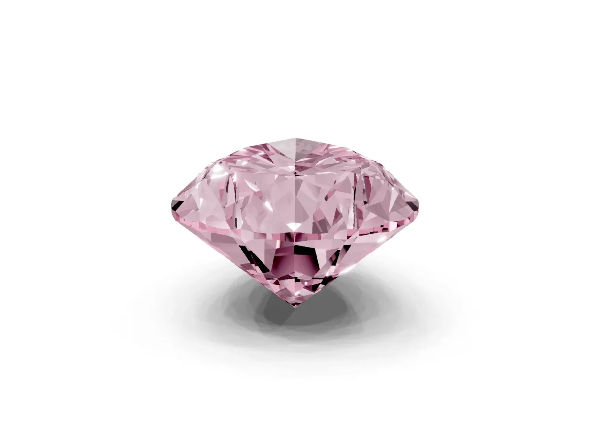 Fancy Pink Pear Cut Diamond Ring with Marquise Side Stones and Prong Setting Rose gold
