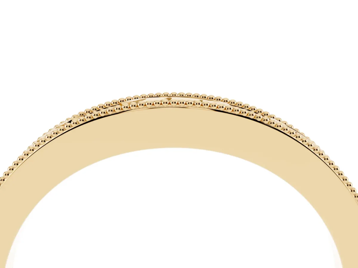 Milgrain Bezel Set Round Diamond Eternity Band Yellow gold