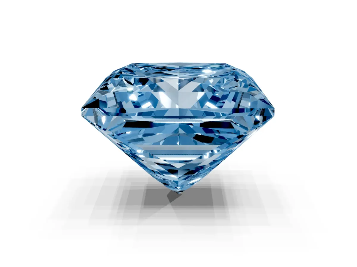 Fancy Blue Princess Cut Halo Diamond Ring with Milgrain and Bezel Accents on a Split Shank Band Rose gold