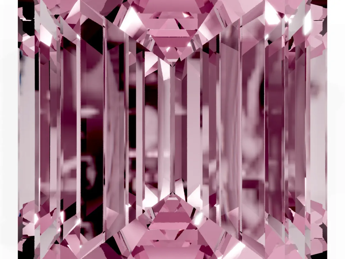 Fancy Pink Emerald Cut Diamond Solitaire Ring with Prong Setting and Classic Band Rose gold