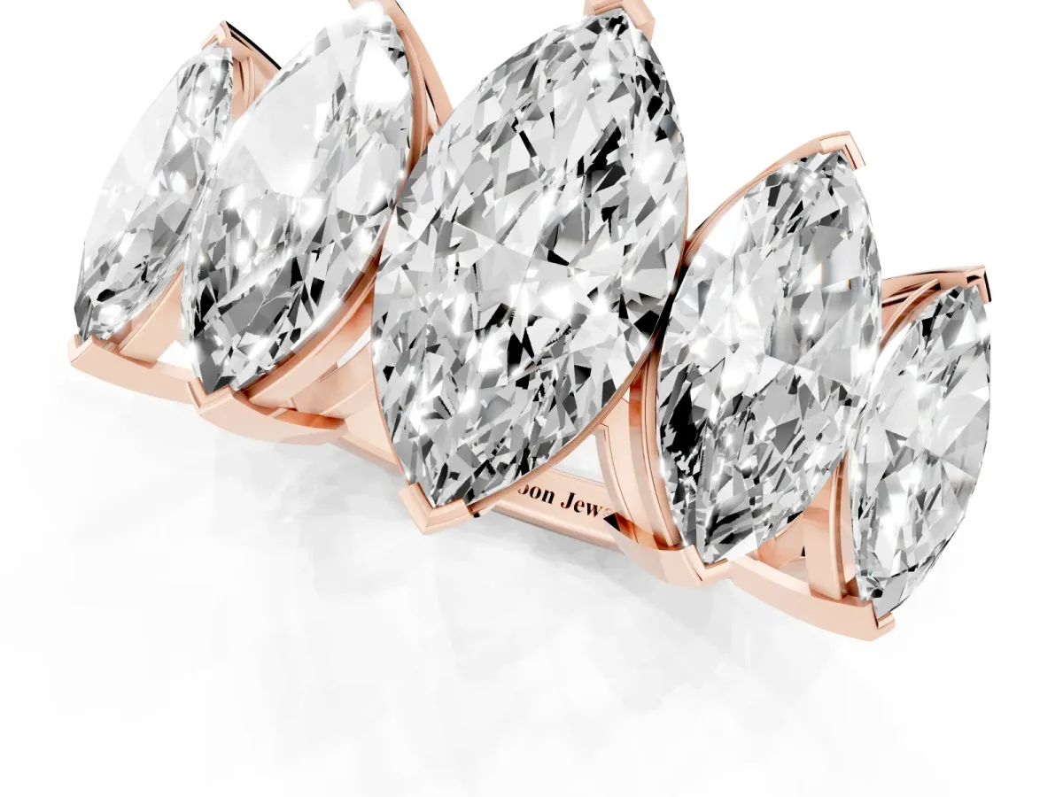 Five-Stone Marquise Diamond Prong Set Band Rose gold