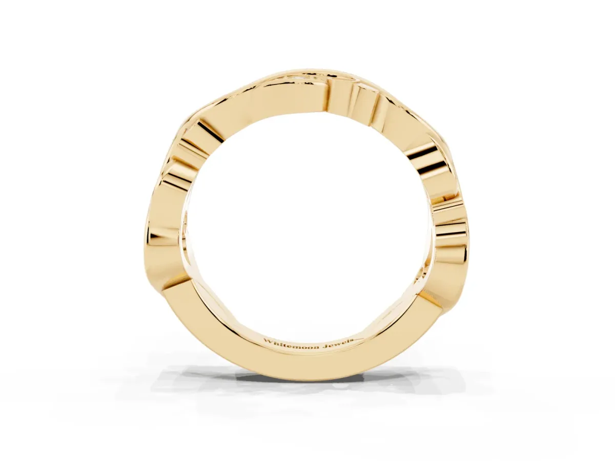 Marquise Diamond Vine Eternity Band with Bezel Setting Yellow gold