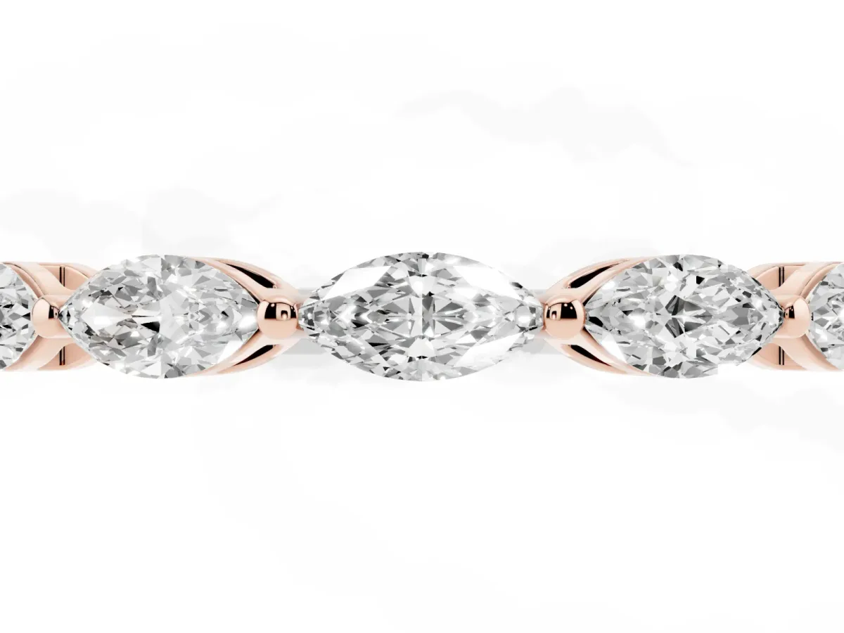 Marquise Diamond Eternity Band with U-Prong Setting Rose gold
