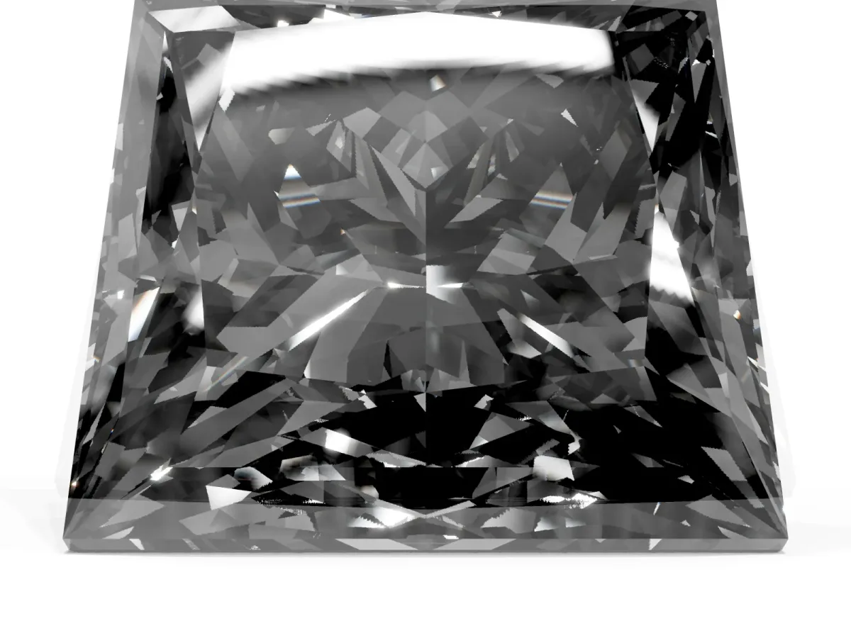 Fancy Black Princess Cut Halo Diamond Ring with Milgrain and Bezel Accents on a Split Shank Band Yellow gold