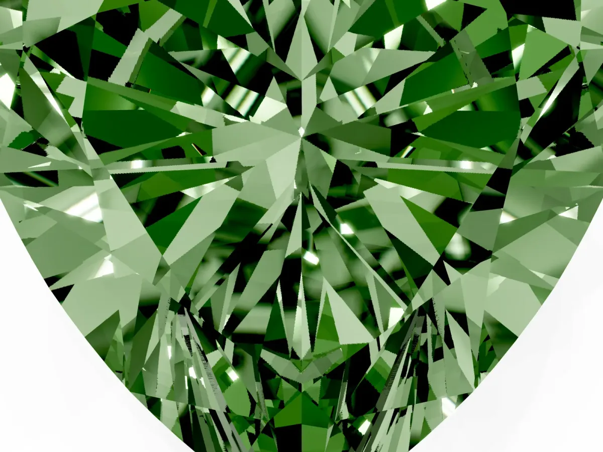 Fancy Green Heart Cut Diamond Solitaire Ring with Prong Setting and Classic Band Silver