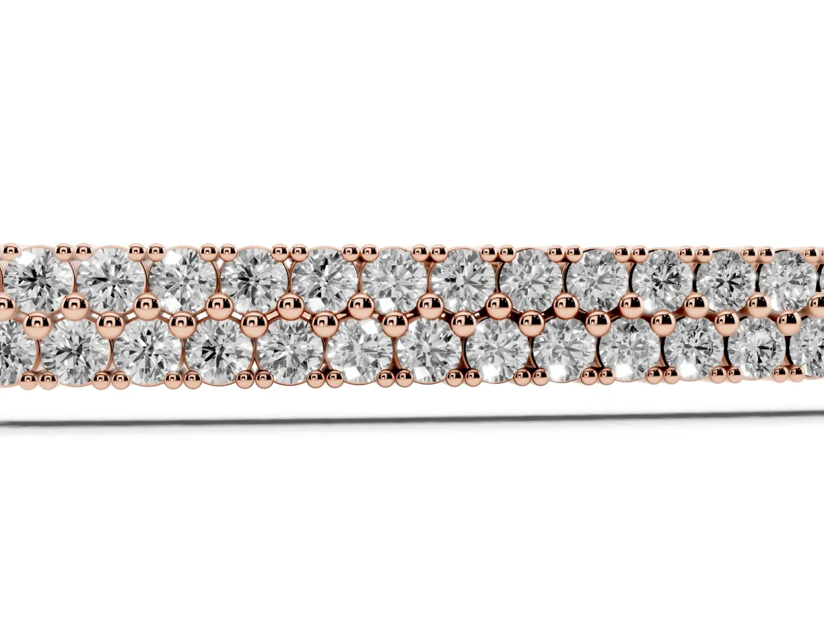 Pavé Round Diamond Box Chain Slider Bracelet Rose gold