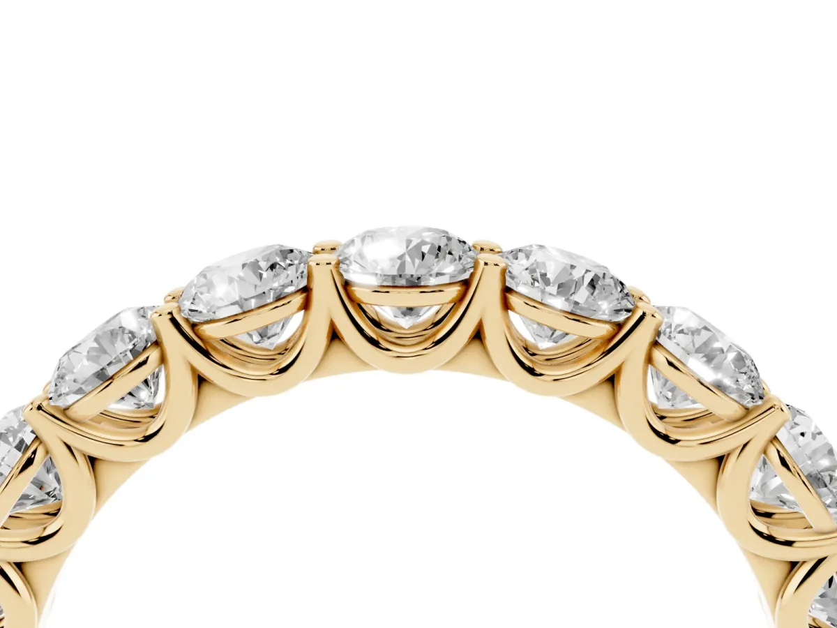 Round Diamond Shared Prong Eternity Band Yellow gold