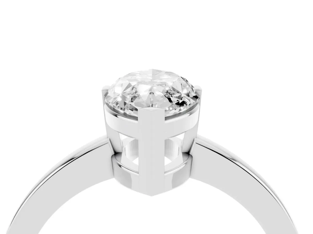 Marquise Cut Cut Solitaire Ring with Four-Prong Setting and Classic Band Platinum