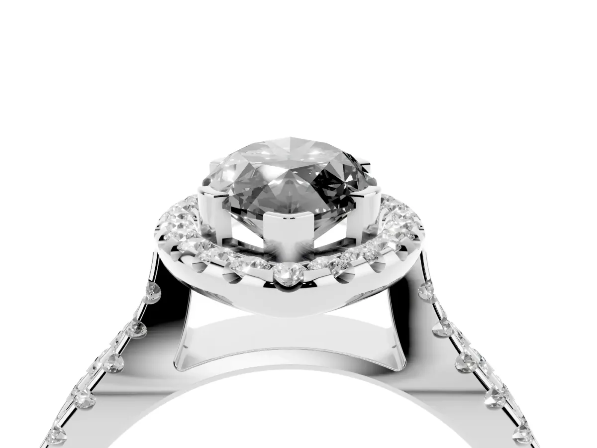 Fancy Black Marquise Cut Diamond Halo Ring with Split Shank Pavé Band and Prong Setting Silver