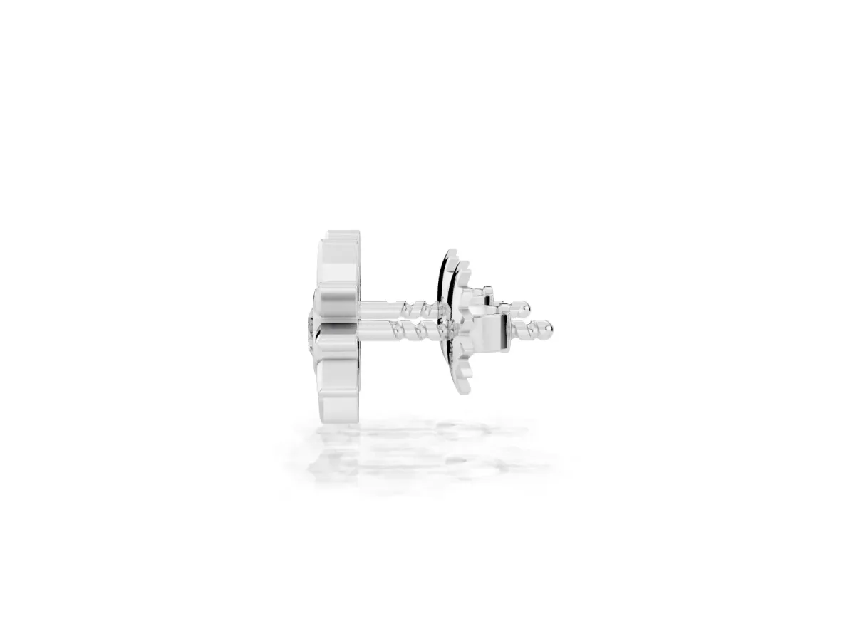 Round Diamond Sol Starburst Stud Earrings Platinum