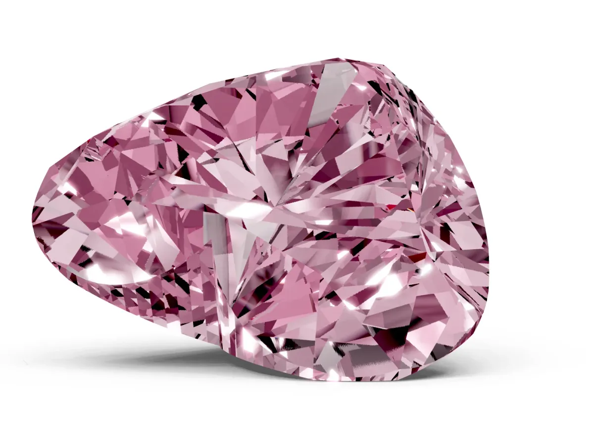Fancy Pink Heart Cut Cut Double Halo Diamond Engagement Ring with Pave Band and Four-Prong Setting Silver