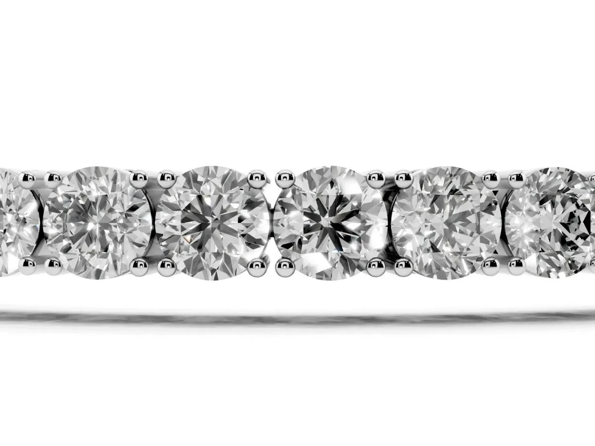 Round Cut Diamond Tennis Bracelet with Four-Prong Setting Silver