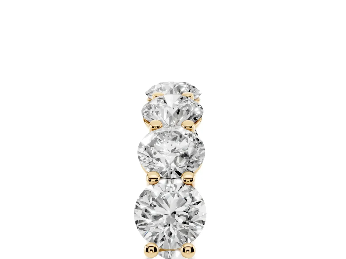 Round Diamond Shared Prong Eternity Band Yellow gold