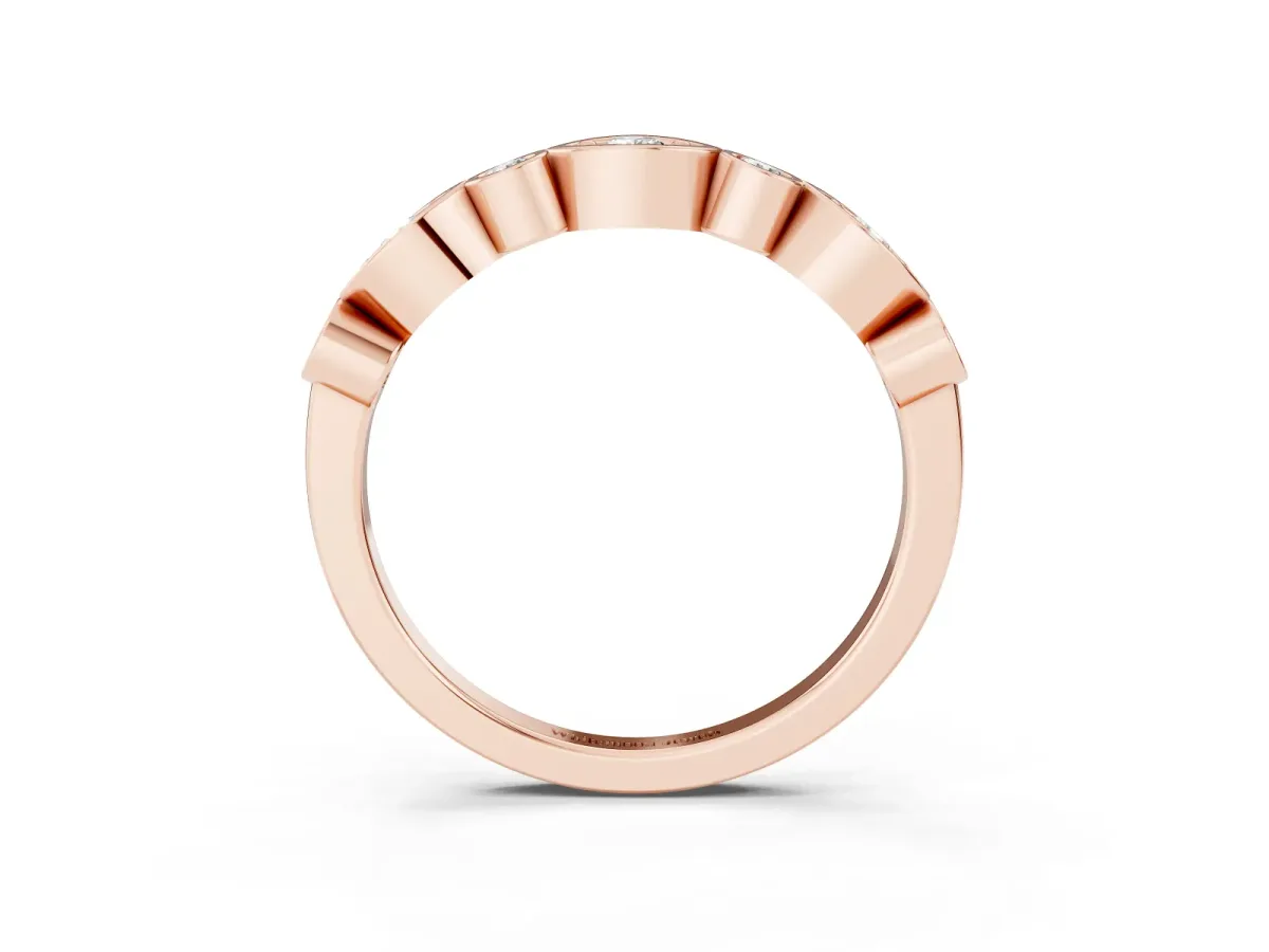 Bezel Set Mixed Shape Diamond Eternity Band Rose gold