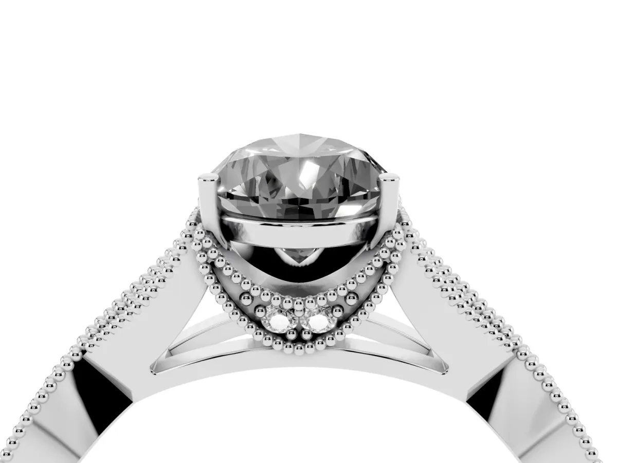 Fancy Black Pear Cut Cut Diamond Twisted Band with Milgrain Pave Setting and Four-Prong Setting Silver
