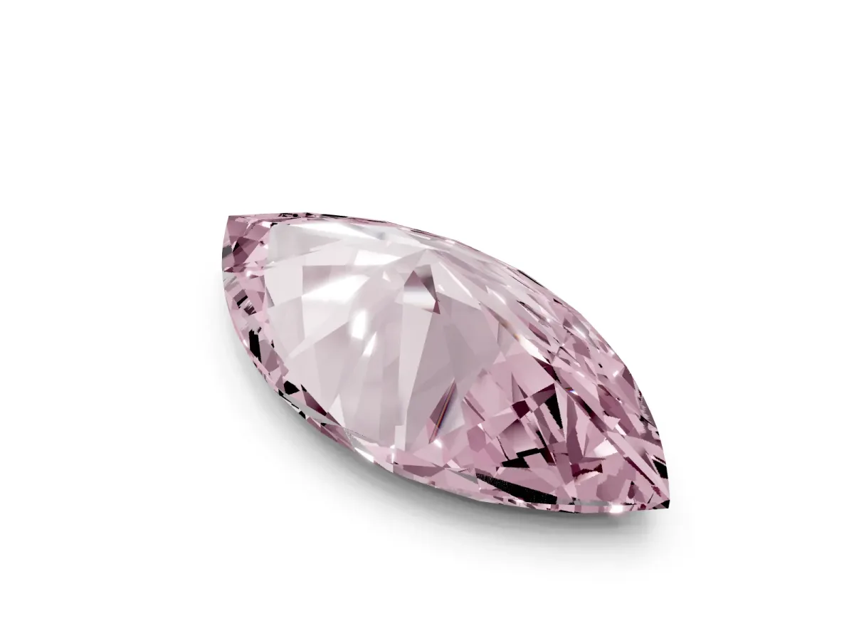 Fancy Pink Marquise Cut Cut Cathedral Pave Diamond Engagement Ring with Six-Prong Setting Silver