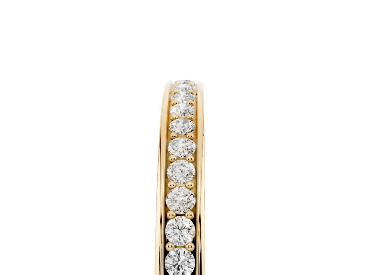 Round Diamond Eternity Band with Pavé Setting Yellow gold