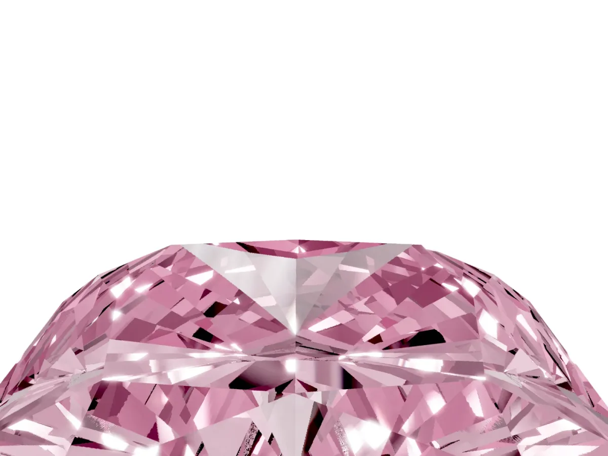Fancy Pink Radiant Cut Cut Pave Band Milgrain Solitaire Ring Rose gold