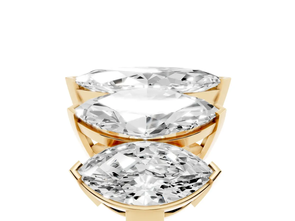 Five-Stone Marquise Diamond Prong Set Band Yellow gold