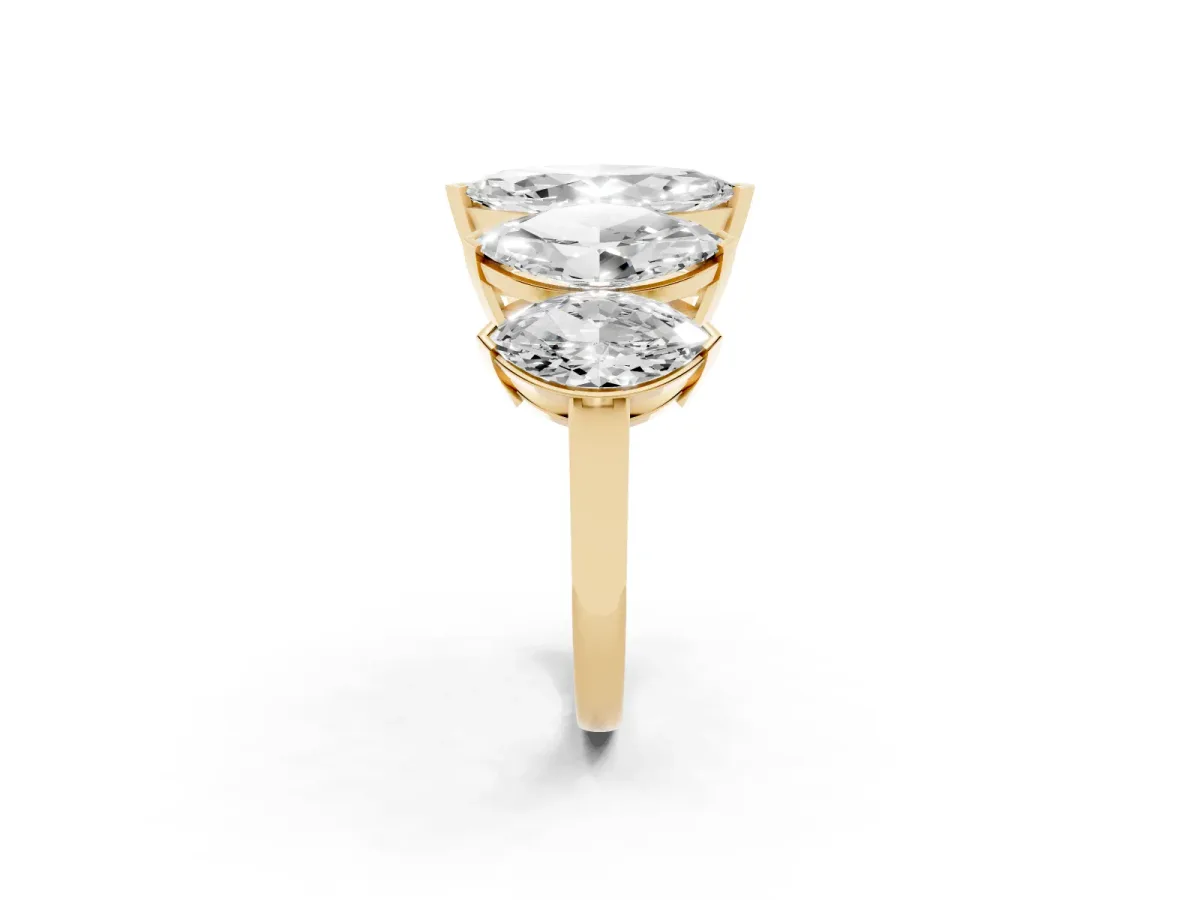 Five-Stone Marquise Diamond Prong Set Band Yellow gold