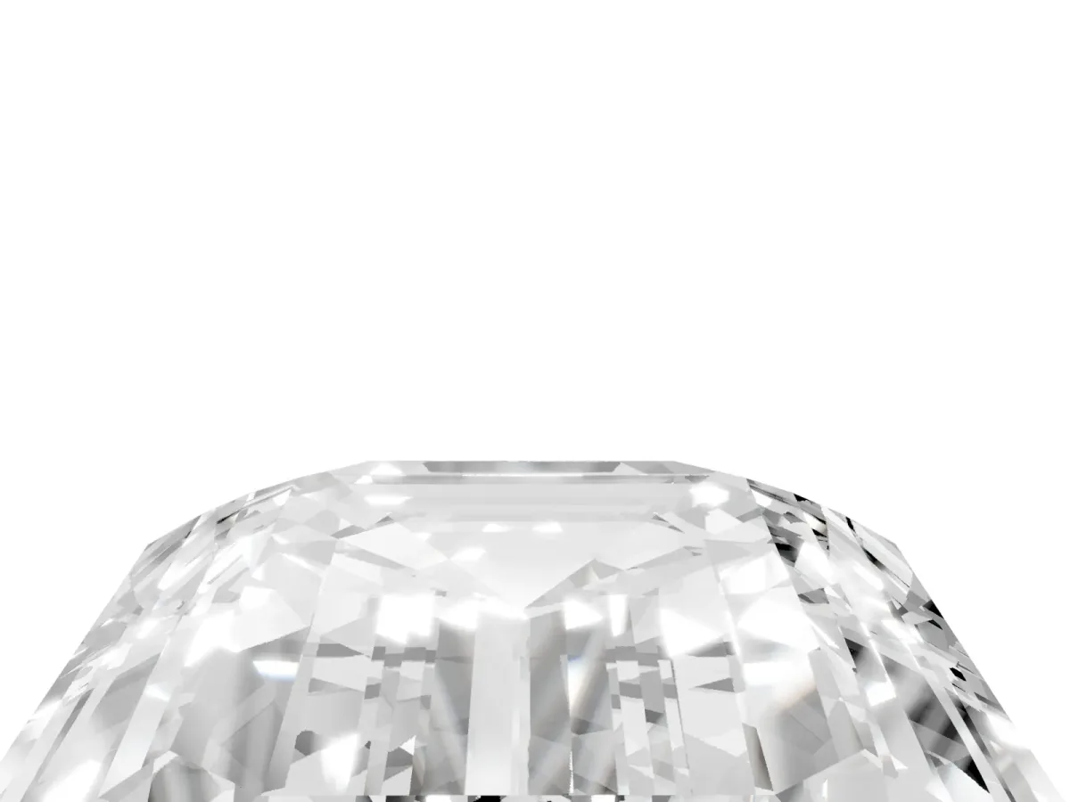 Emerald Cut Solitaire Twist Band Six-Prong Setting Silver