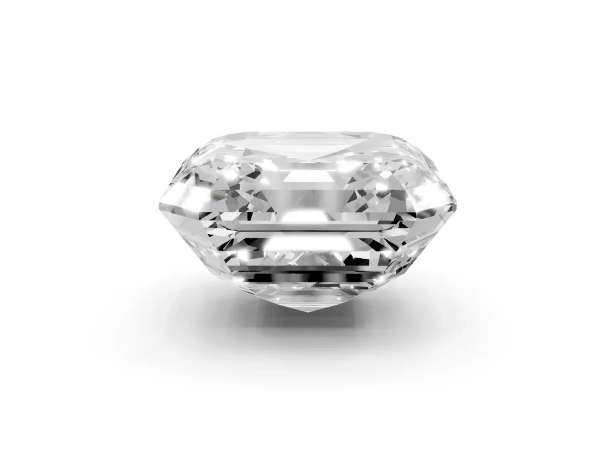 Asscher Cut Halo Diamond Ring with Milgrain Edge and Round Prong Setting Yellow gold