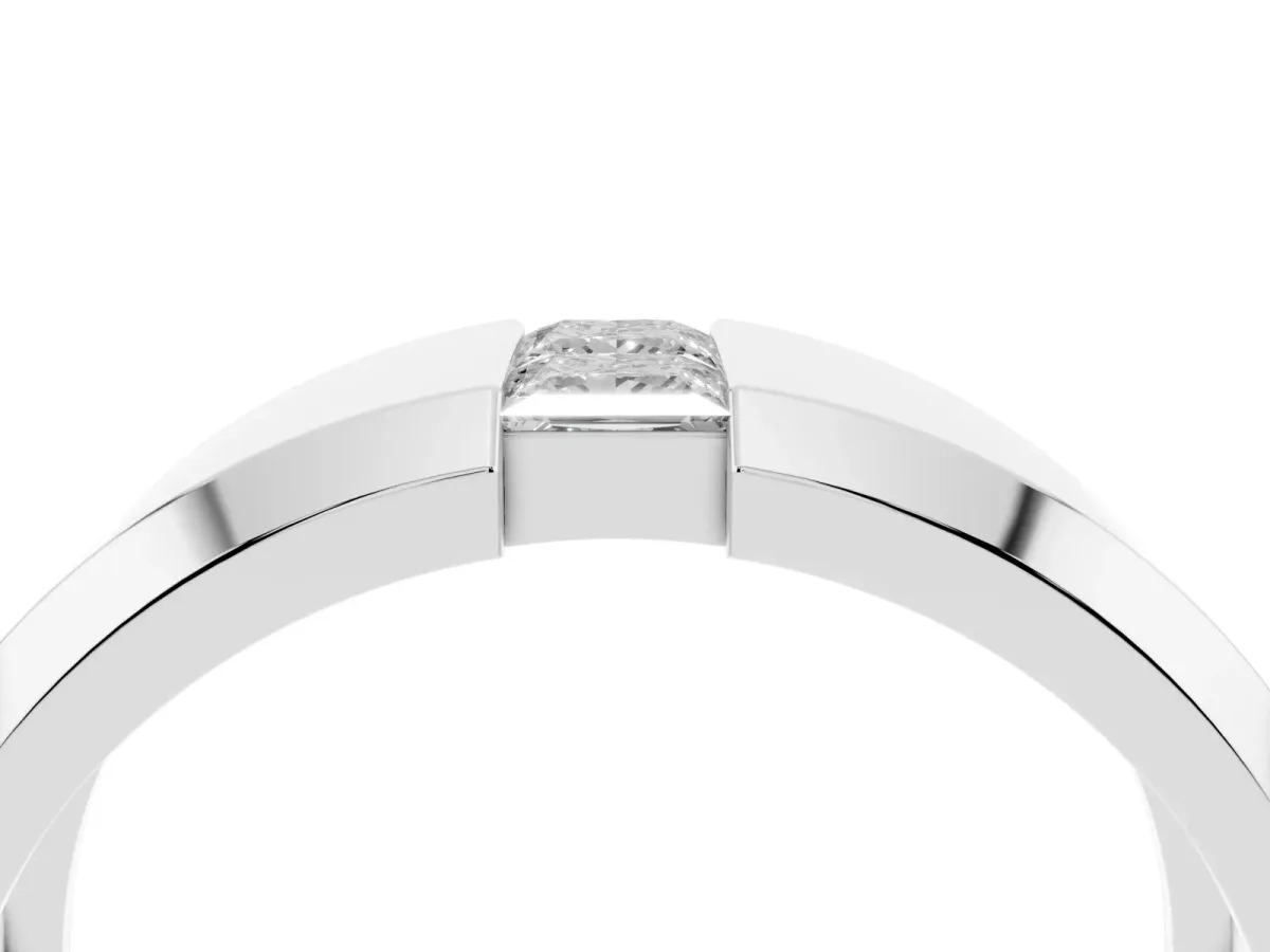 Princess Diamond Two-Stone Mens Band Platinum