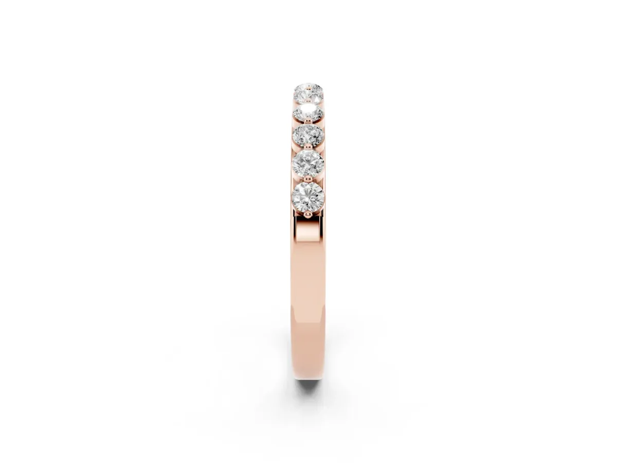 Round Diamond Channel Set Eternity Band Rose gold