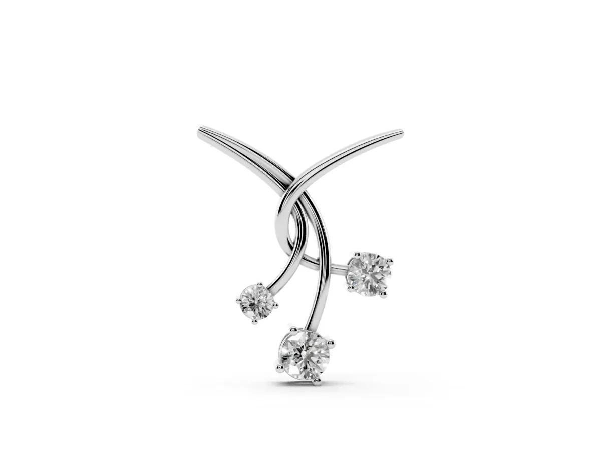 Round Diamond Prong Set Pendant White gold