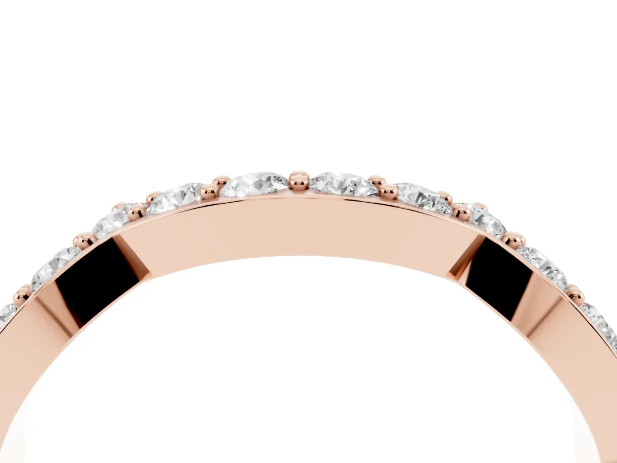 Round Diamond Pavé Zigzag Eternity Band Rose gold