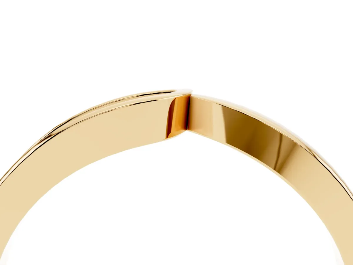 Channel Set Round Diamond Contour Band Yellow gold