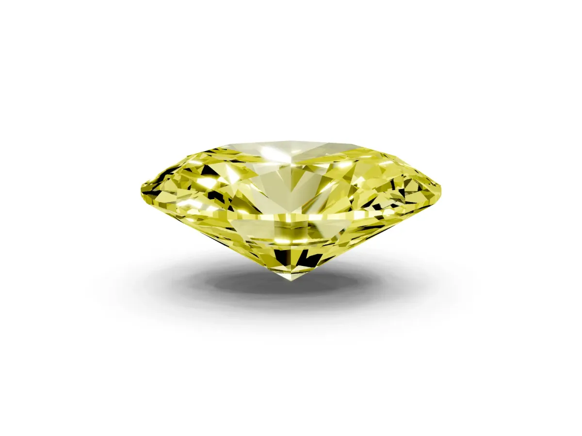 Fancy Yellow Oval Cut Diamond Solitaire Ring with Prong Setting and Pavé Band Silver