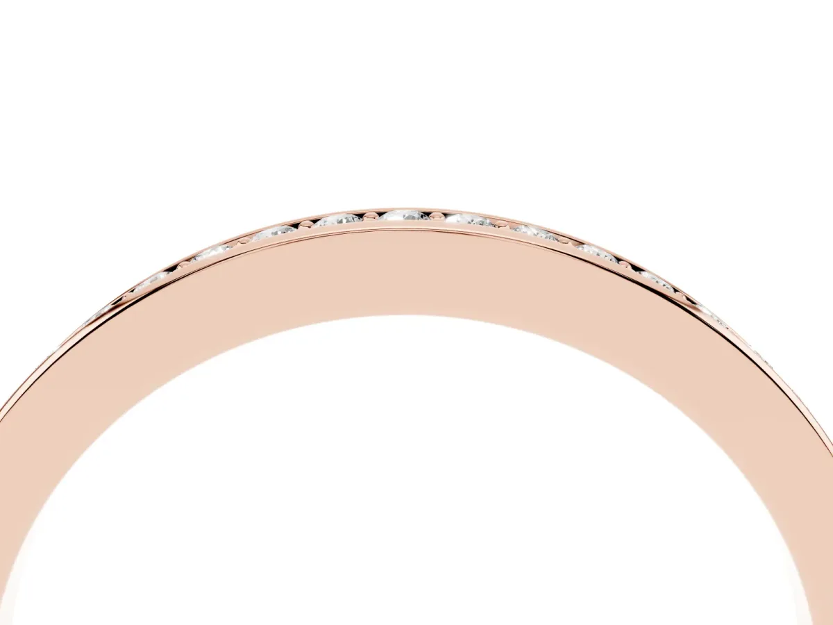 Round Diamond Eternity Band with Pavé Setting Rose gold