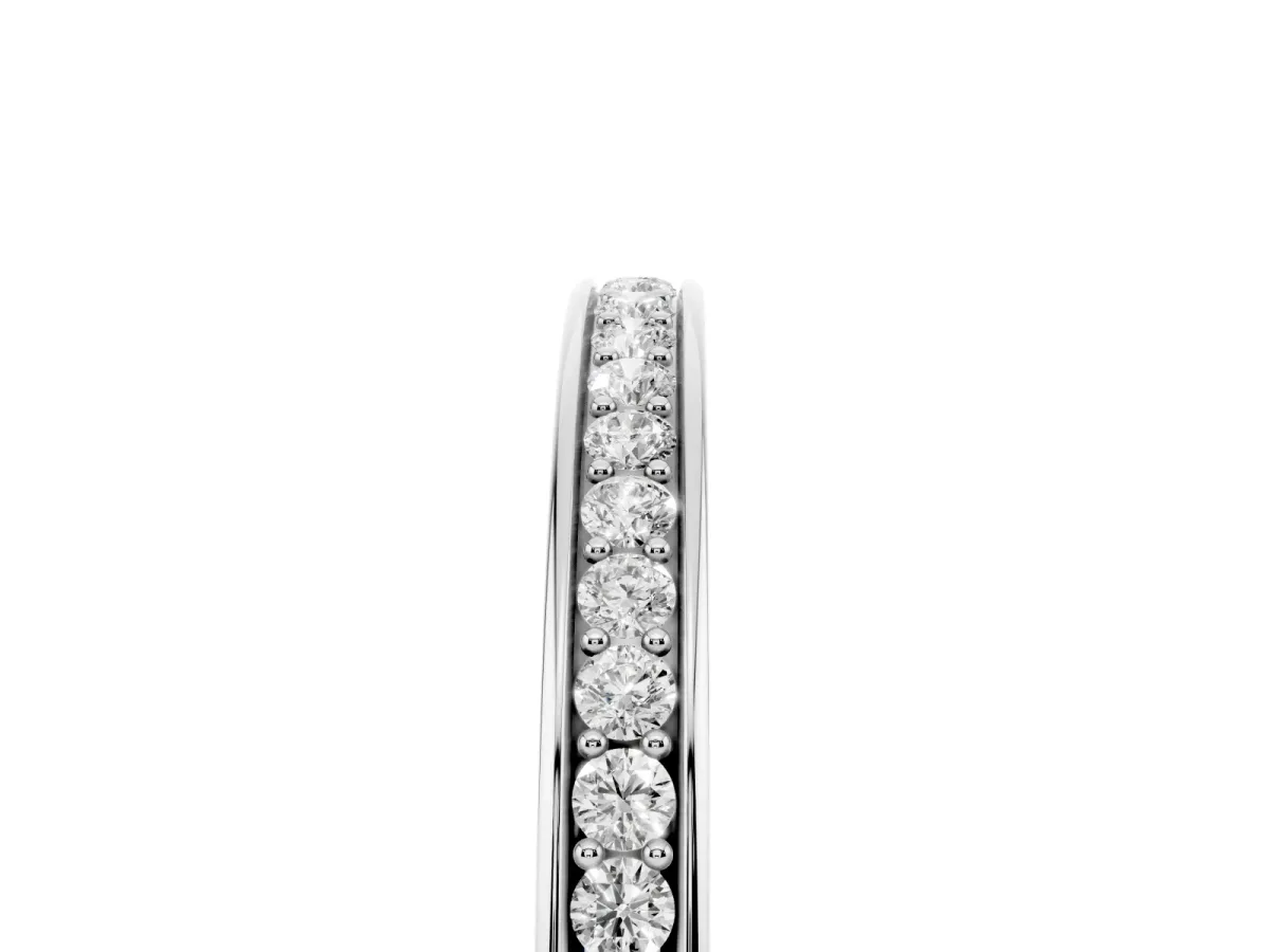 Round Diamond Eternity Band with Pavé Setting Silver