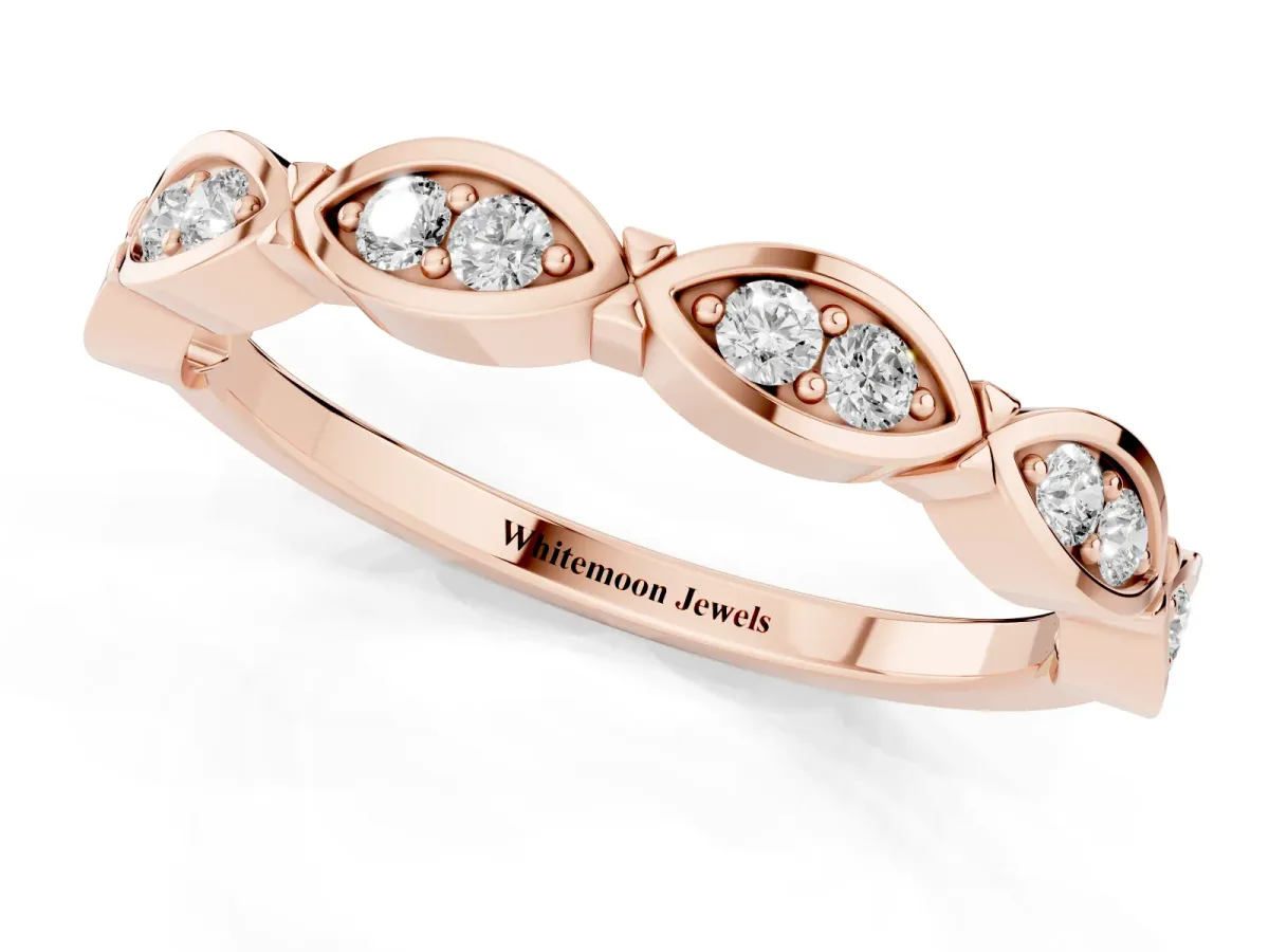Marquise Diamond Bezel Set Eternity Band Rose gold