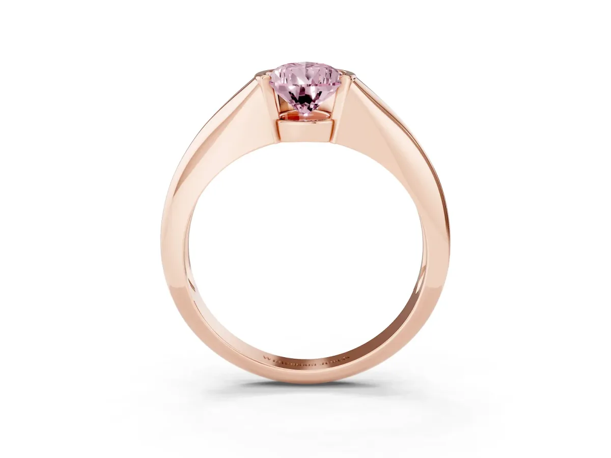 Fancy Pink Pear Cut Solitaire Tension Set Diamond Ring Rose gold