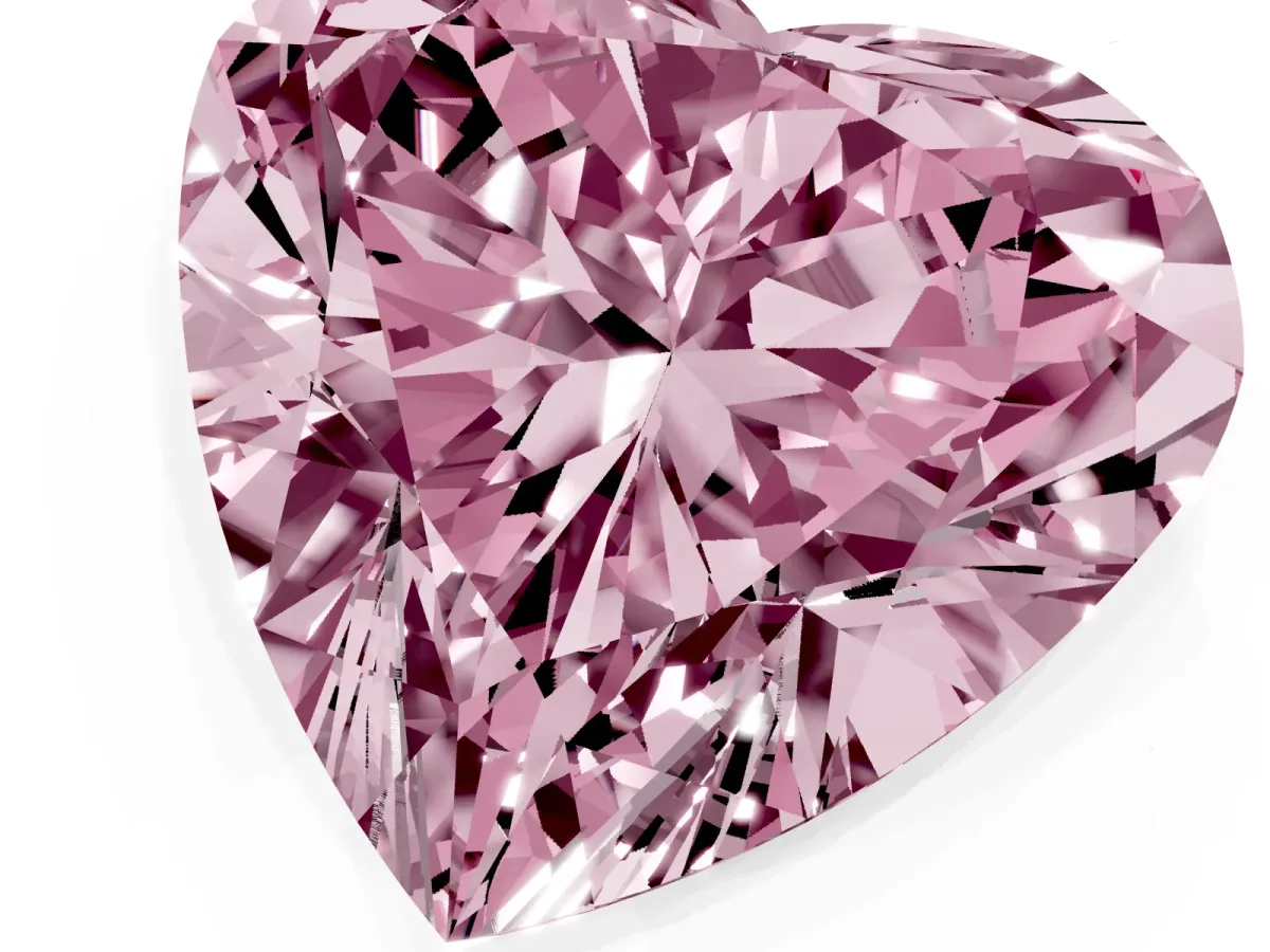 Fancy Pink Heart Cut Cut Double Halo Diamond Engagement Ring with Pave Band and Four-Prong Setting Silver