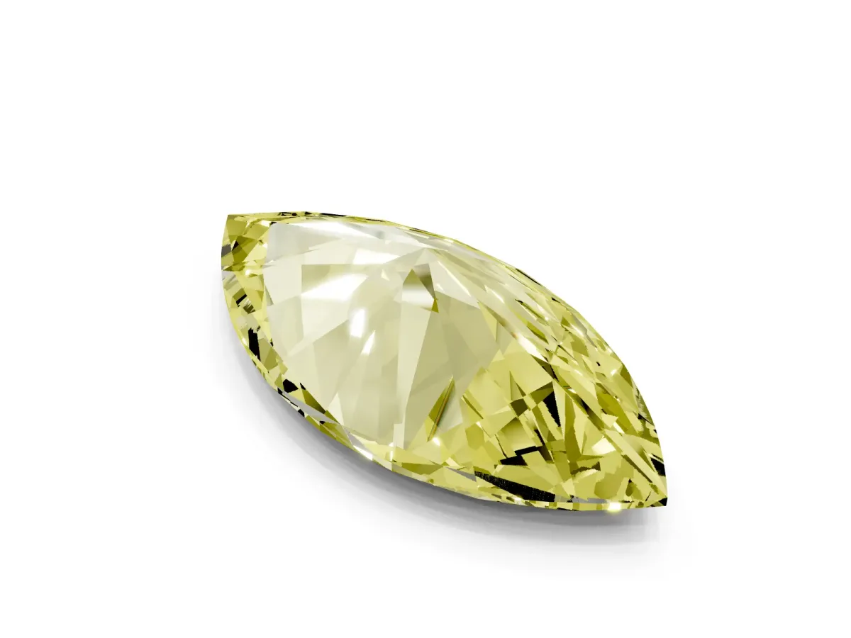 Fancy Yellow Marquise Cut Cut Cathedral Pave Diamond Engagement Ring with Six-Prong Setting Platinum