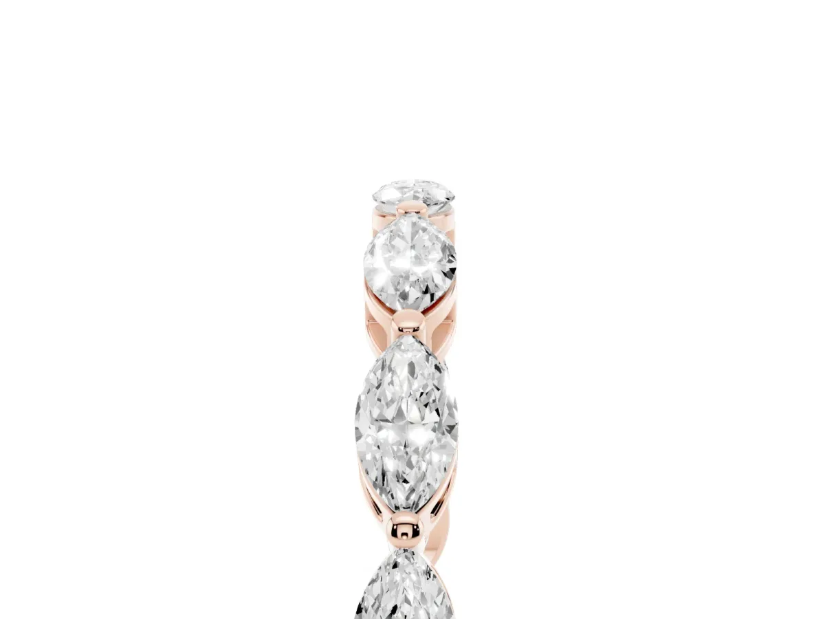 Marquise Diamond Eternity Band with U-Prong Setting Rose gold