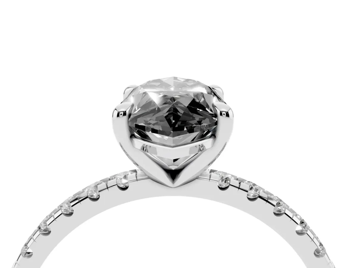 Fancy Black Marquise Cut Diamond Brilliant Solitaire Ring with Pavé Band and Four-Prong Setting Platinum