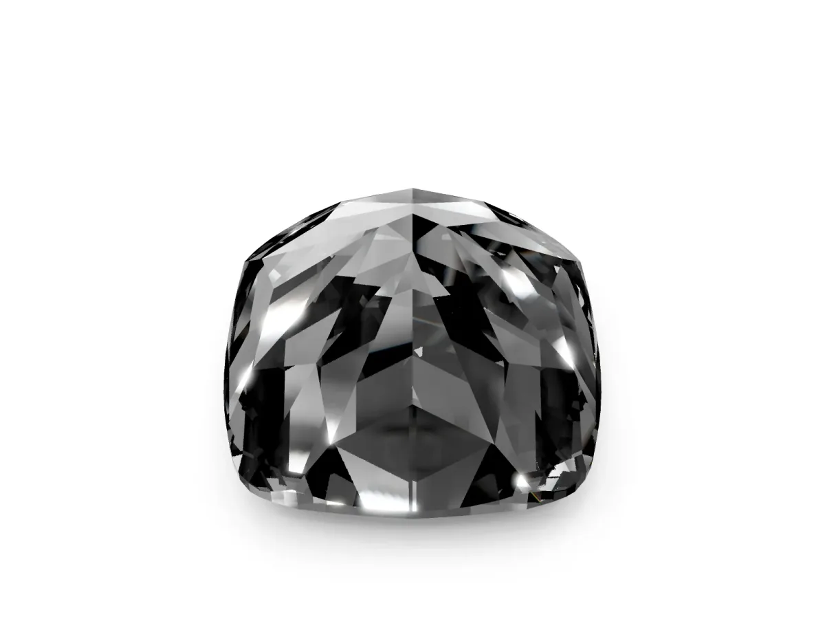 Fancy Black Cushion Cut Solitaire Engagement Ring with Cathedral Band and Four-Prong Setting Platinum
