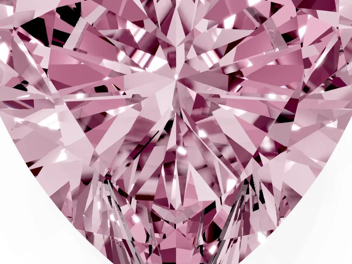 Fancy Pink Heart Cut Diamond Solitaire Ring with Prong Setting and Classic Band Silver