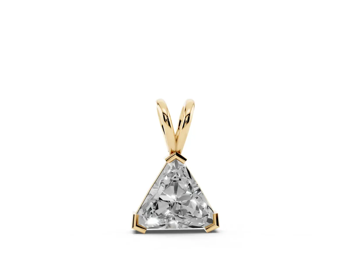 Bezel-Set trilliant Diamond Pendant Yellow gold