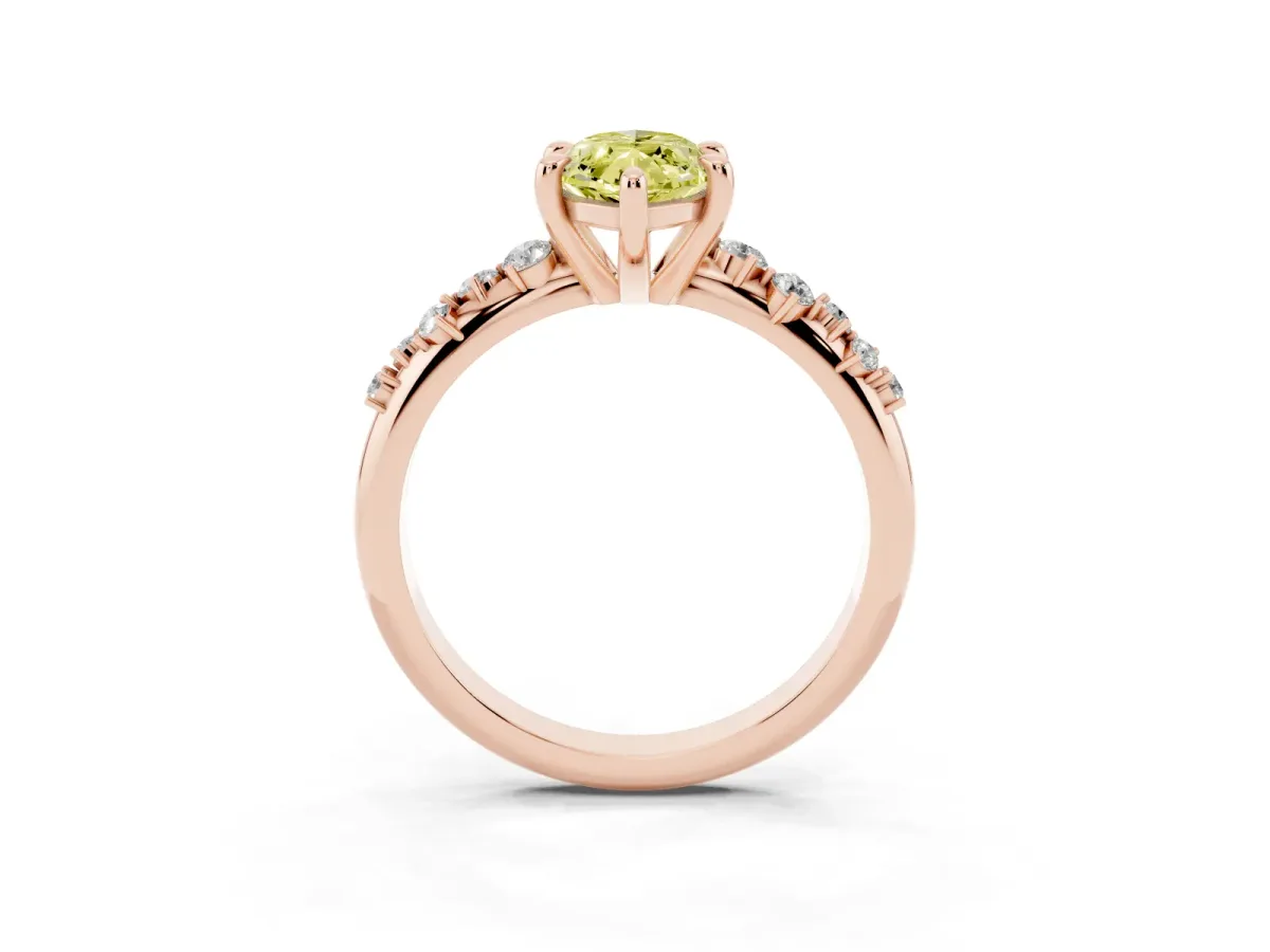 Fancy Yellow Marquise Cut Cut Diamond Vine Band with Four-Prong Setting Rose gold