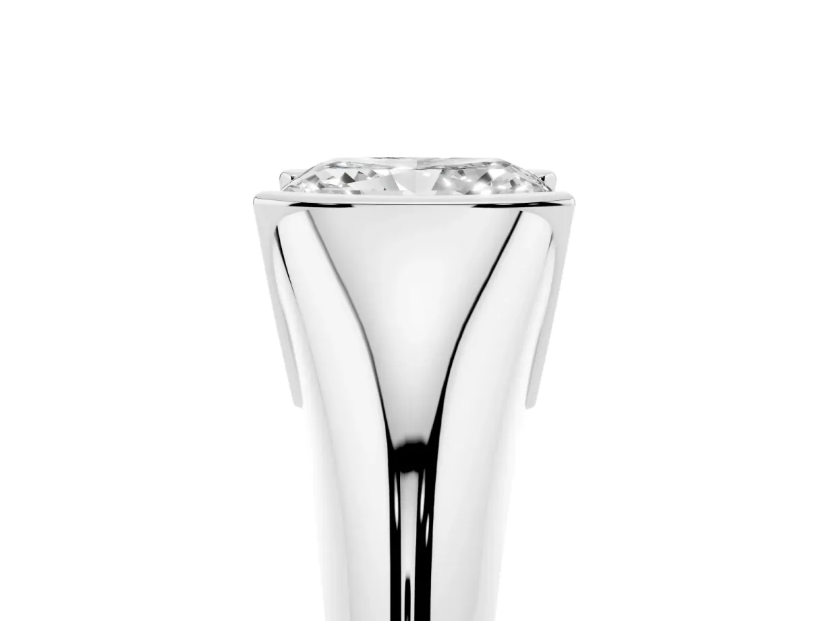 Radiant Cut Solitaire Tension Set Diamond Ring Silver