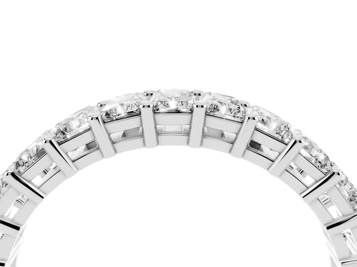 radiant Cut eternity band with shared prong setting Silver