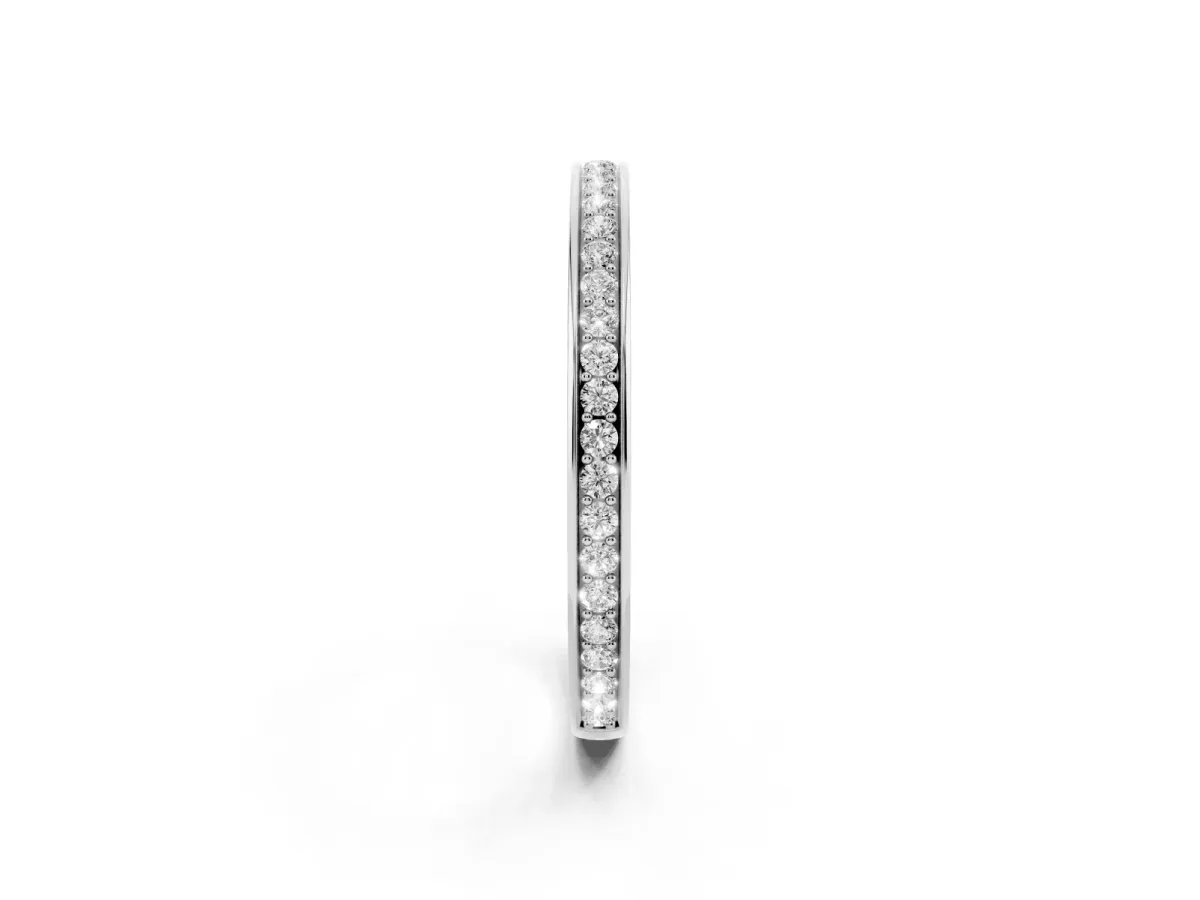 Round Diamond Eternity Band with Pavé Setting Silver